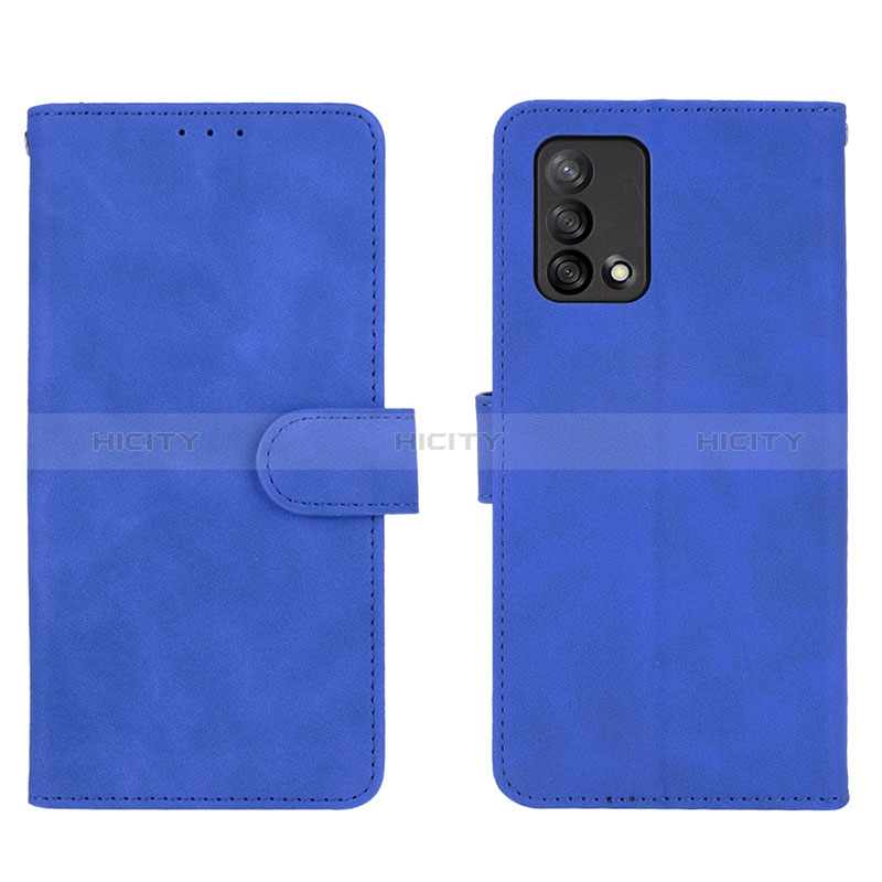 Coque Portefeuille Livre Cuir Etui Clapet L01Z pour Oppo A95 4G Bleu Plus