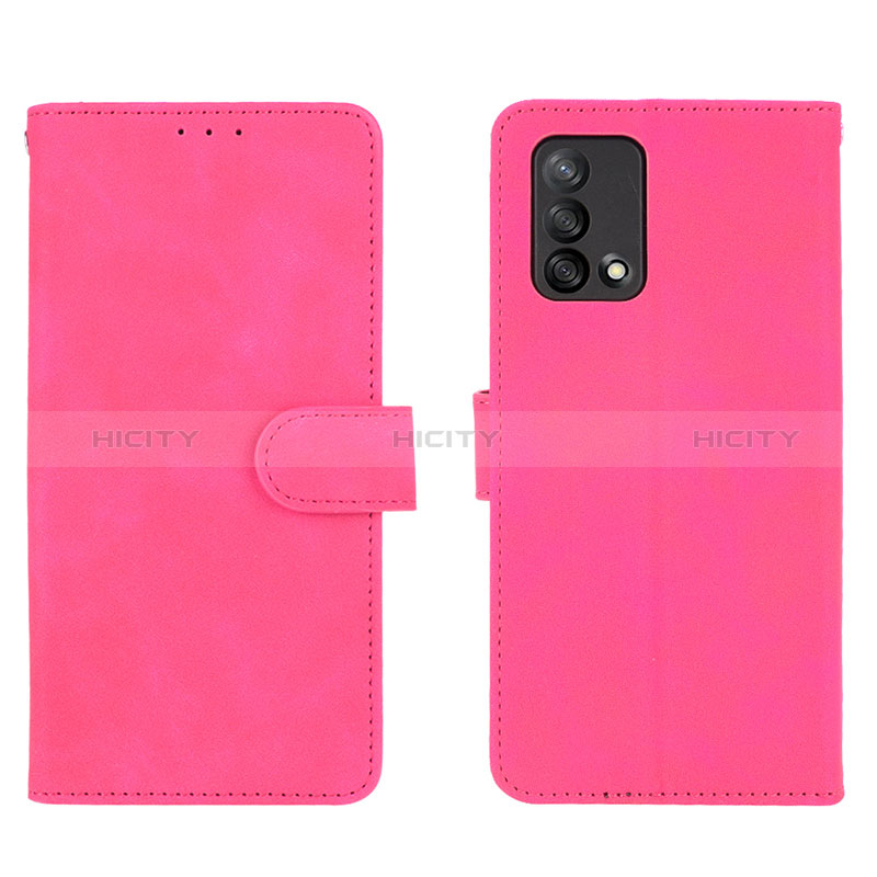 Coque Portefeuille Livre Cuir Etui Clapet L01Z pour Oppo A95 4G Rose Rouge Plus