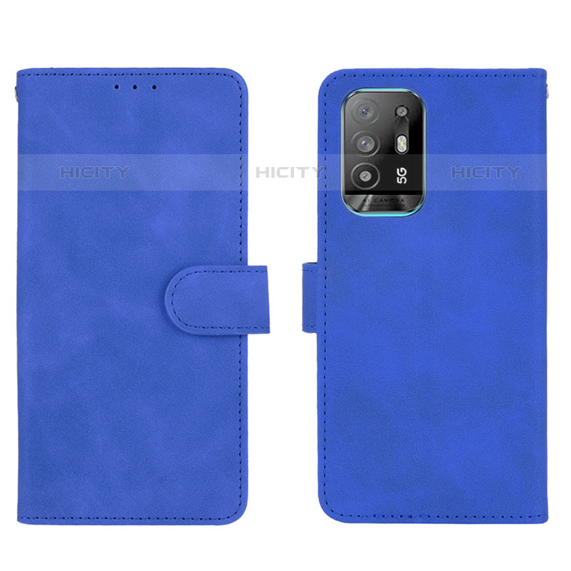 Coque Portefeuille Livre Cuir Etui Clapet L01Z pour Oppo F19 Pro+ Plus 5G Bleu Plus