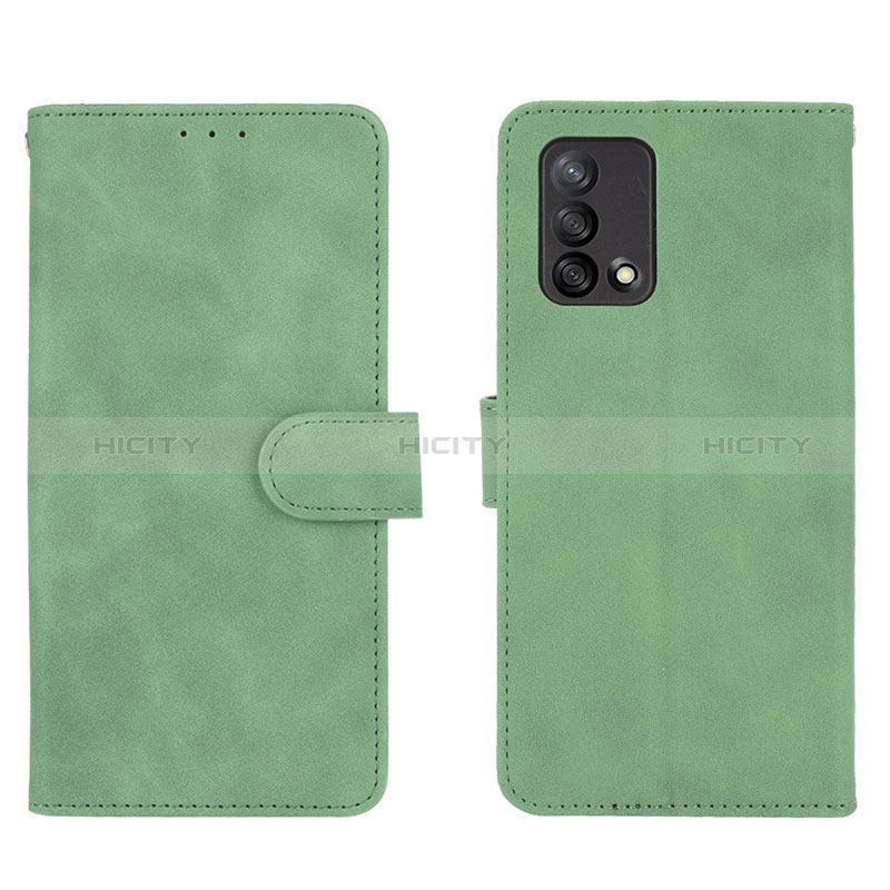 Coque Portefeuille Livre Cuir Etui Clapet L01Z pour Oppo F19 Vert Plus