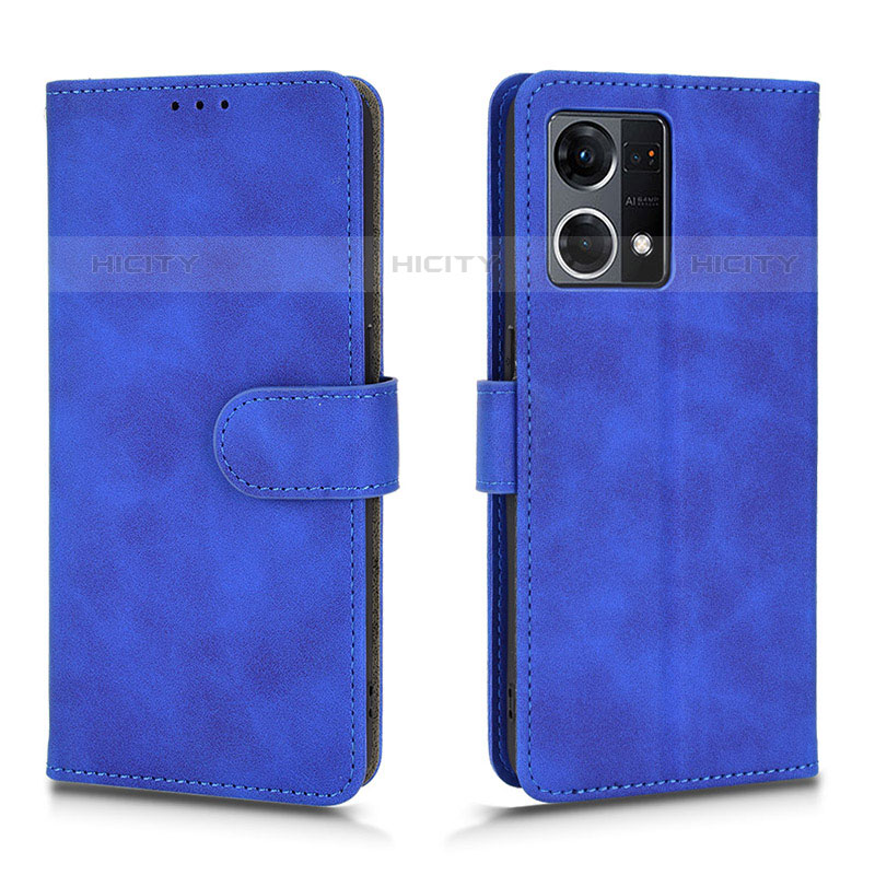 Coque Portefeuille Livre Cuir Etui Clapet L01Z pour Oppo F21 Pro 4G Bleu Plus