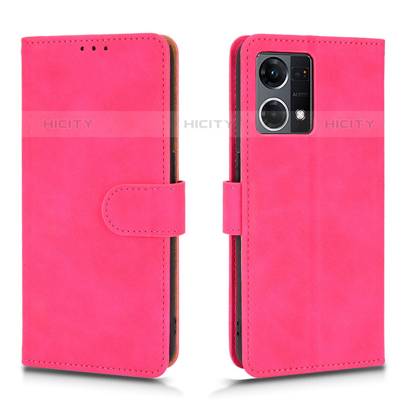 Coque Portefeuille Livre Cuir Etui Clapet L01Z pour Oppo F21 Pro 4G Rose Rouge Plus