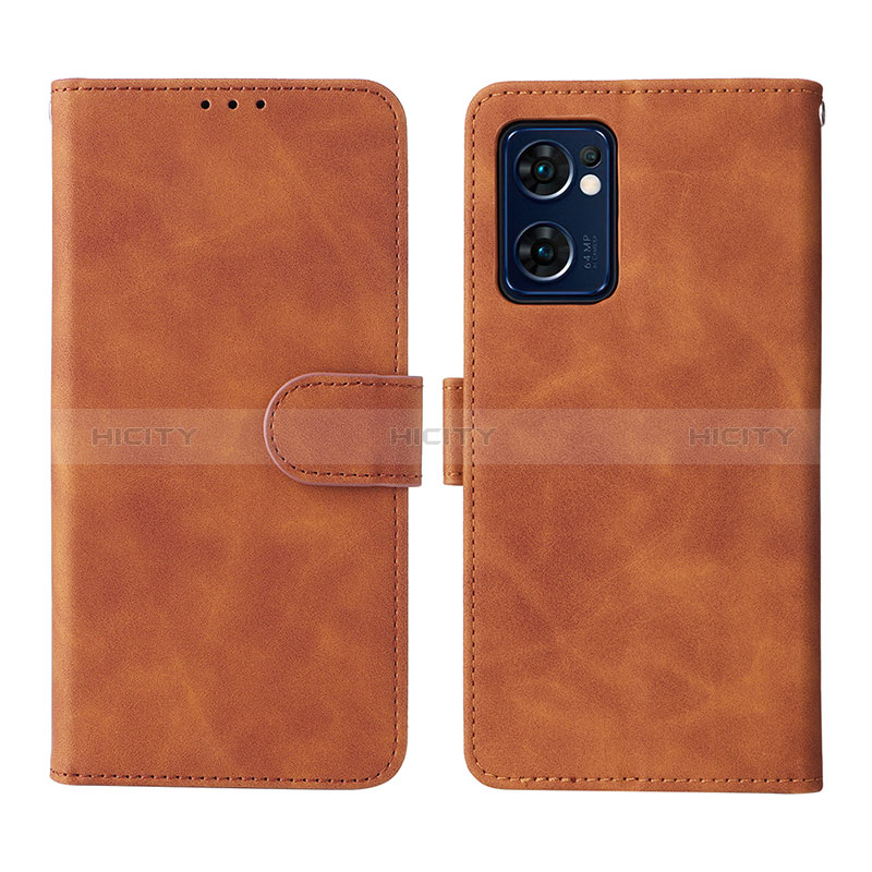 Coque Portefeuille Livre Cuir Etui Clapet L01Z pour Oppo Find X5 Lite 5G Marron Plus