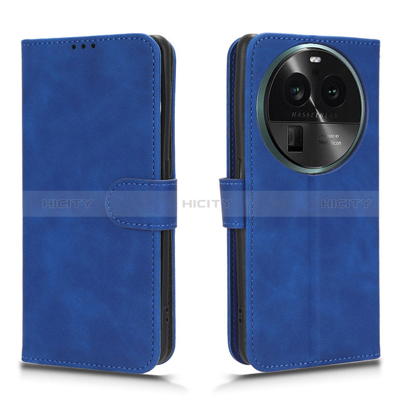 Coque Portefeuille Livre Cuir Etui Clapet L01Z pour Oppo Find X6 5G Bleu Plus