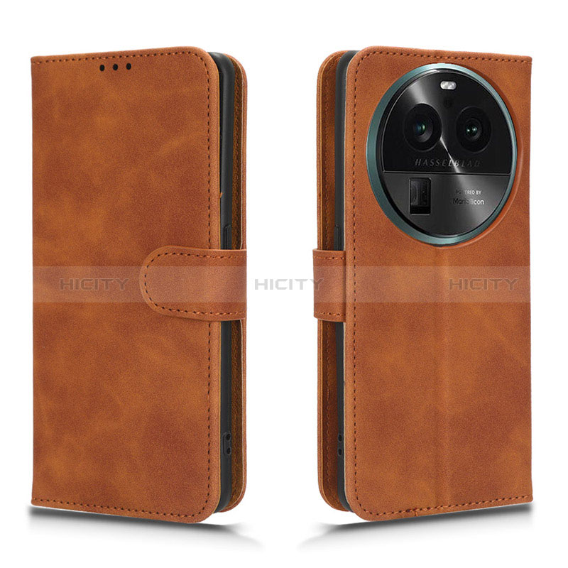 Coque Portefeuille Livre Cuir Etui Clapet L01Z pour Oppo Find X6 5G Marron Plus