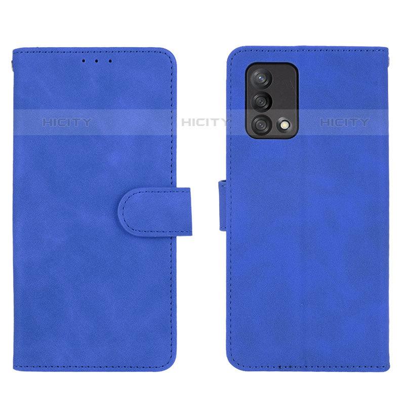 Coque Portefeuille Livre Cuir Etui Clapet L01Z pour Oppo Reno6 Lite Bleu Plus