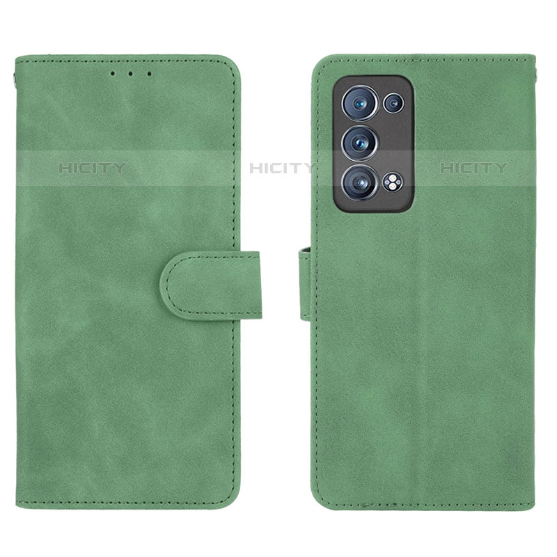 Coque Portefeuille Livre Cuir Etui Clapet L01Z pour Oppo Reno6 Pro 5G Vert Plus