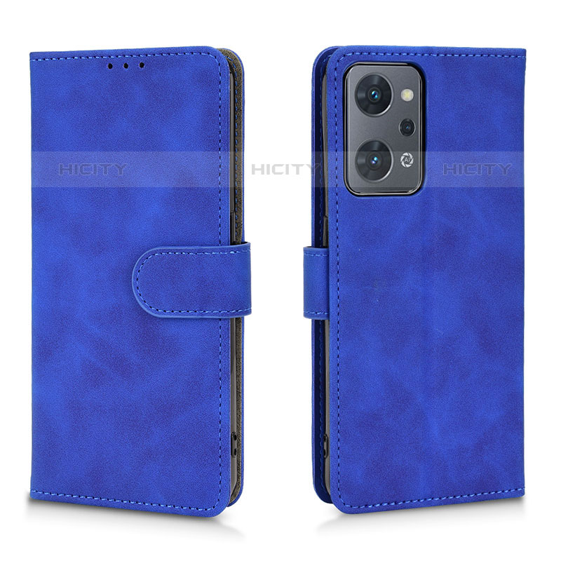 Coque Portefeuille Livre Cuir Etui Clapet L01Z pour Oppo Reno7 A Bleu Plus