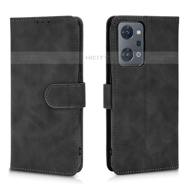 Coque Portefeuille Livre Cuir Etui Clapet L01Z pour Oppo Reno7 A Noir Plus