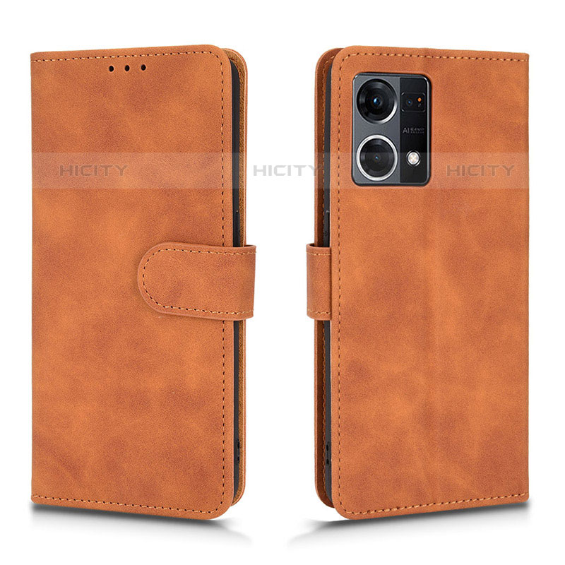 Coque Portefeuille Livre Cuir Etui Clapet L01Z pour Oppo Reno8 4G Marron Plus