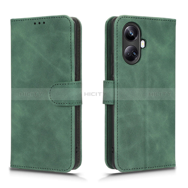 Coque Portefeuille Livre Cuir Etui Clapet L01Z pour Realme 10 Pro+ Plus 5G Vert Plus