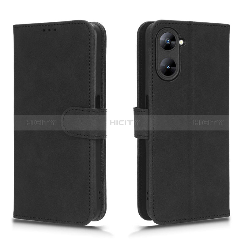 Coque Portefeuille Livre Cuir Etui Clapet L01Z pour Realme 10S 5G Noir Plus