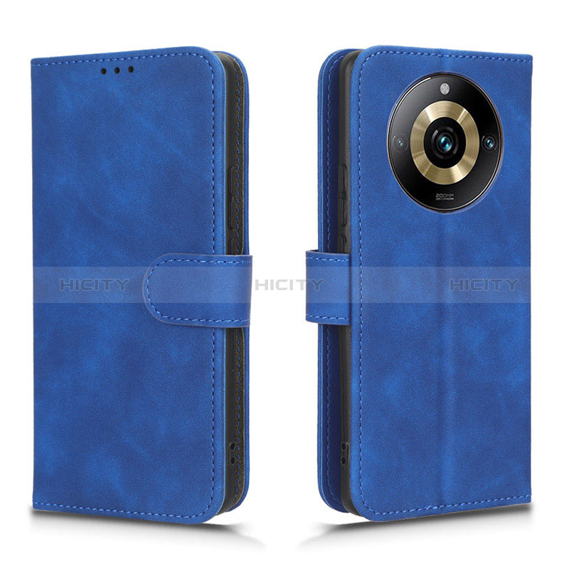 Coque Portefeuille Livre Cuir Etui Clapet L01Z pour Realme 11 Pro 5G Bleu Plus