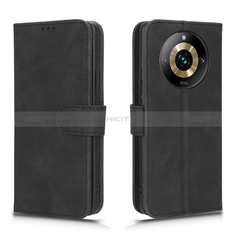 Coque Portefeuille Livre Cuir Etui Clapet L01Z pour Realme 11 Pro 5G Noir Plus