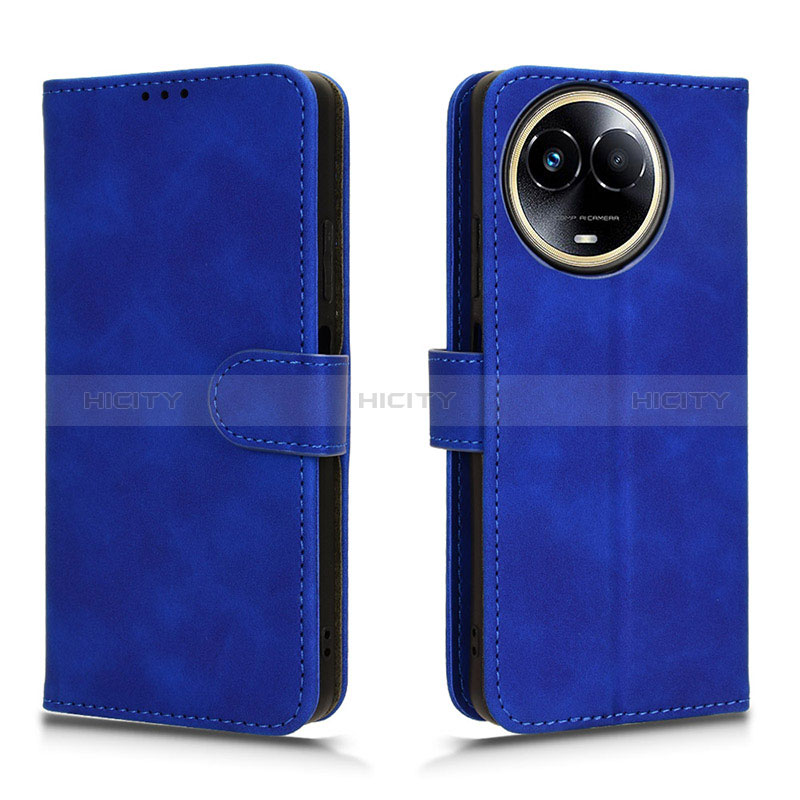 Coque Portefeuille Livre Cuir Etui Clapet L01Z pour Realme 11X 5G Bleu Plus