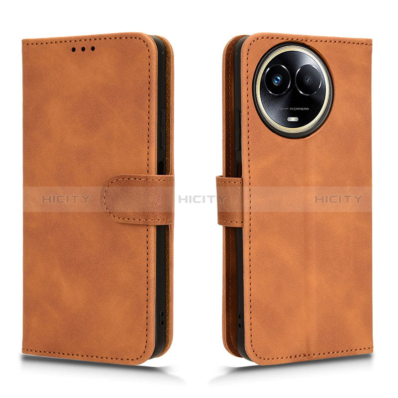 Coque Portefeuille Livre Cuir Etui Clapet L01Z pour Realme 11X 5G Marron Plus