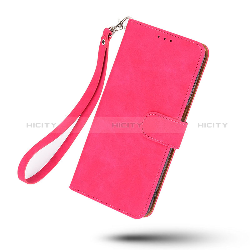 Coque Portefeuille Livre Cuir Etui Clapet L01Z pour Realme 7i RMX2193 Rose Rouge Plus