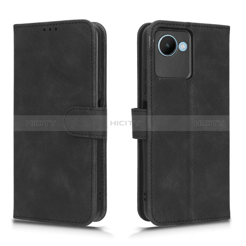 Coque Portefeuille Livre Cuir Etui Clapet L01Z pour Realme C30 Noir Plus