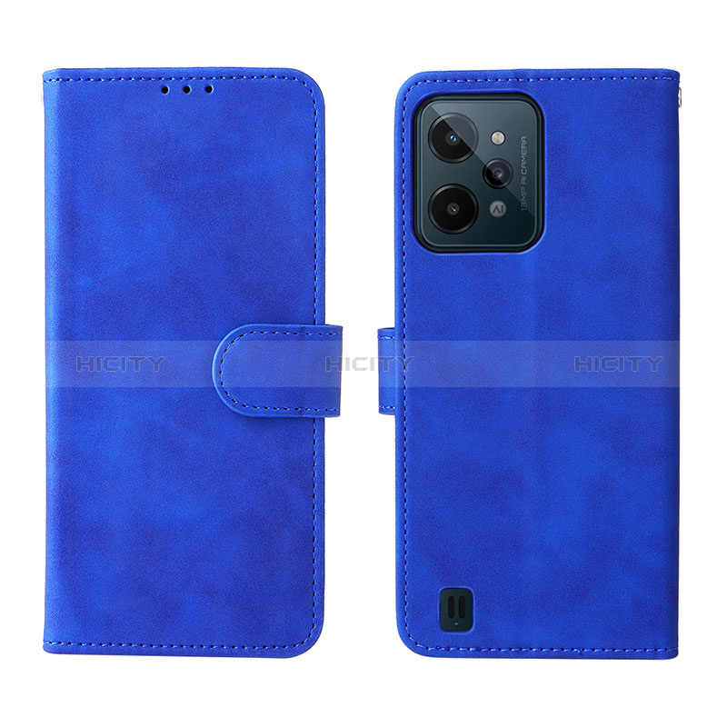 Coque Portefeuille Livre Cuir Etui Clapet L01Z pour Realme C31 Bleu Plus