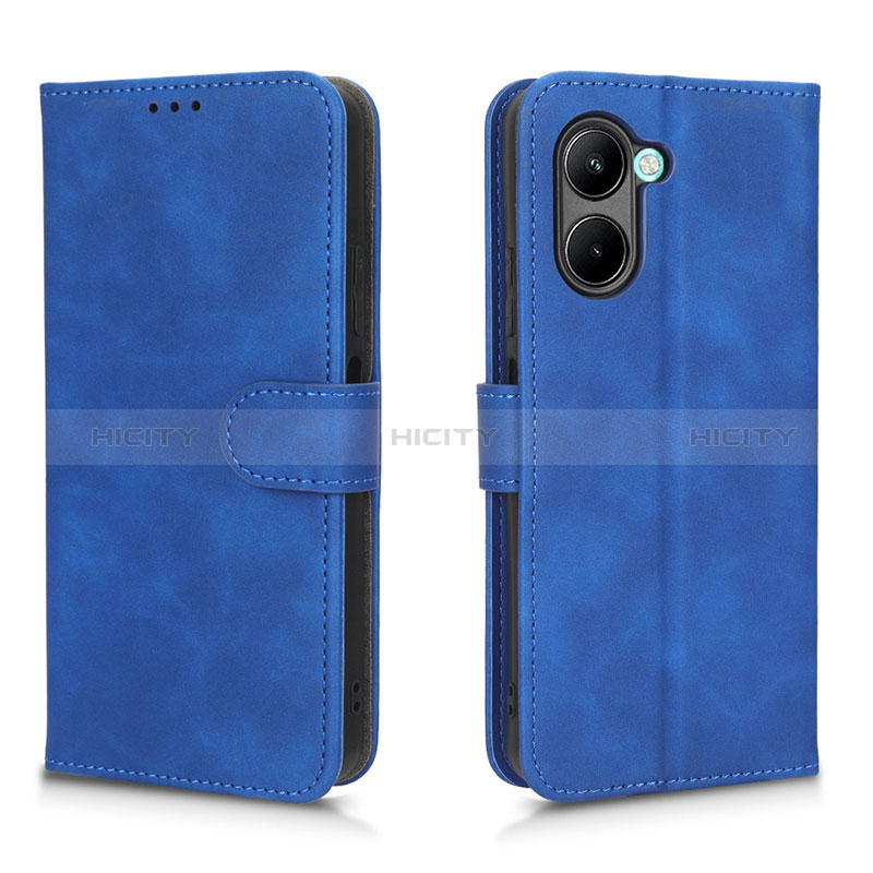 Coque Portefeuille Livre Cuir Etui Clapet L01Z pour Realme C33 (2023) Bleu Plus