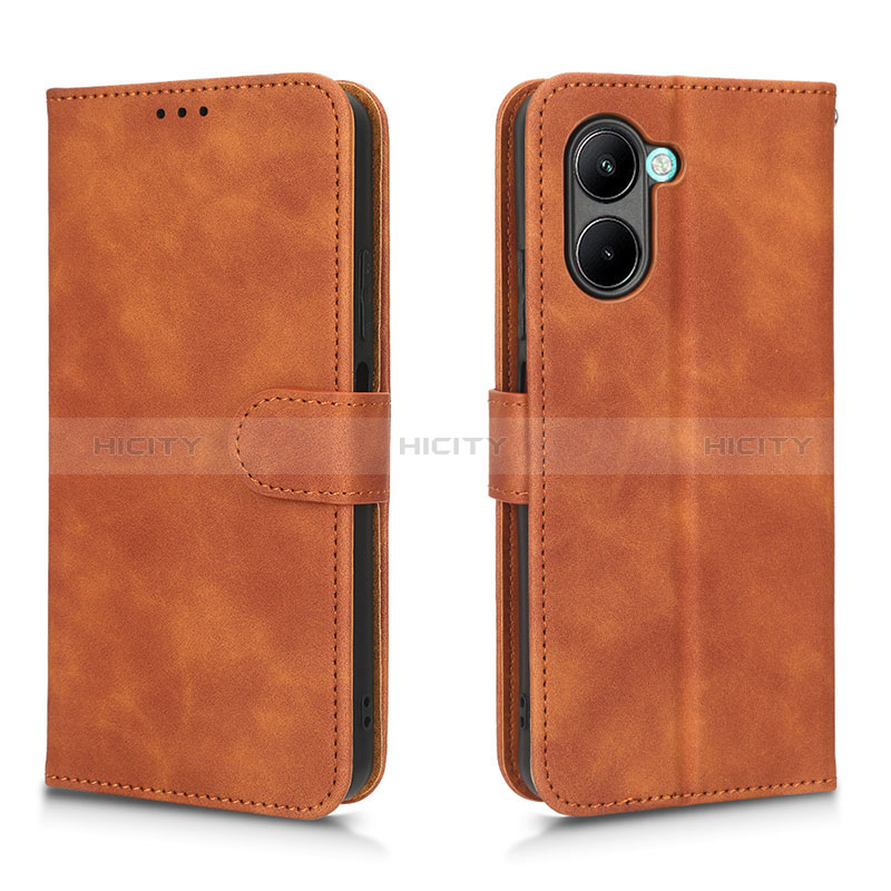 Coque Portefeuille Livre Cuir Etui Clapet L01Z pour Realme C33 (2023) Marron Plus