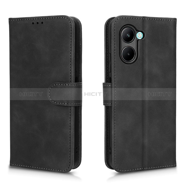 Coque Portefeuille Livre Cuir Etui Clapet L01Z pour Realme C33 (2023) Noir Plus