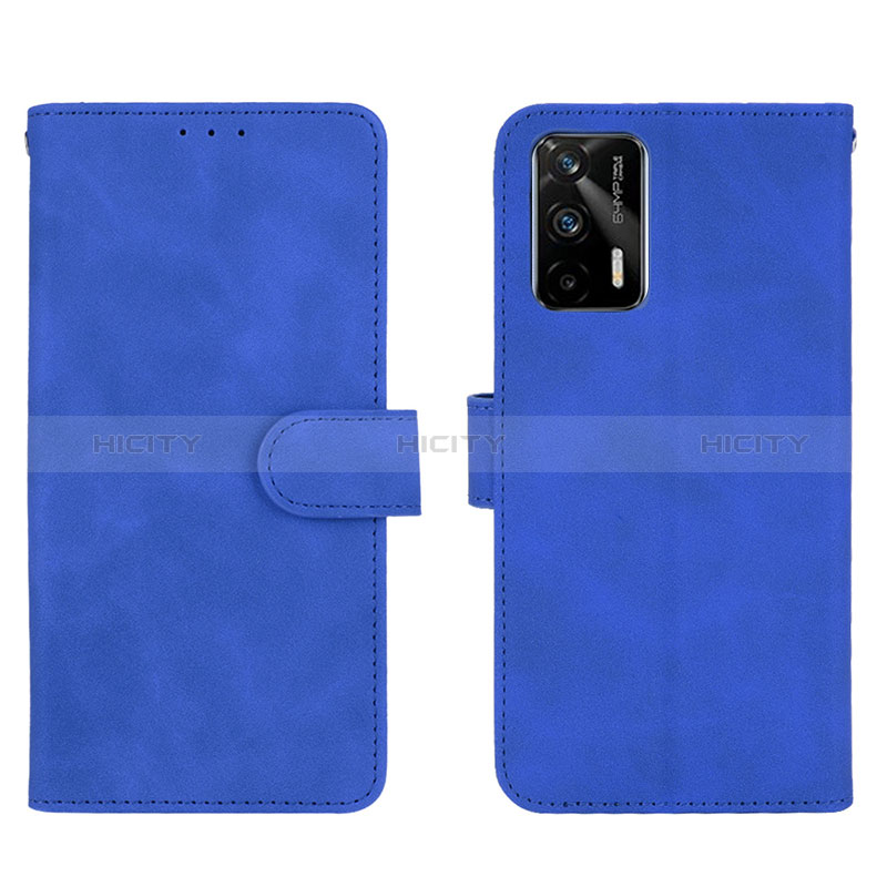 Coque Portefeuille Livre Cuir Etui Clapet L01Z pour Realme GT 5G Bleu Plus