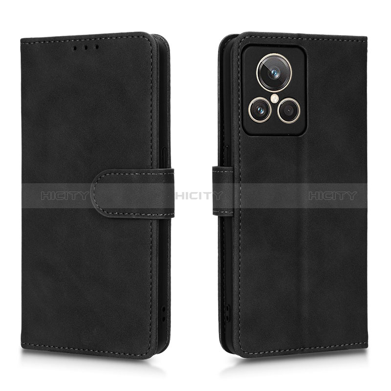 Coque Portefeuille Livre Cuir Etui Clapet L01Z pour Realme GT2 Master Explorer Noir Plus