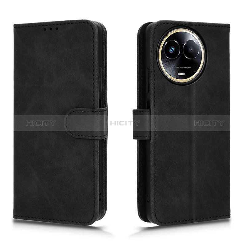 Coque Portefeuille Livre Cuir Etui Clapet L01Z pour Realme V50 5G Noir Plus