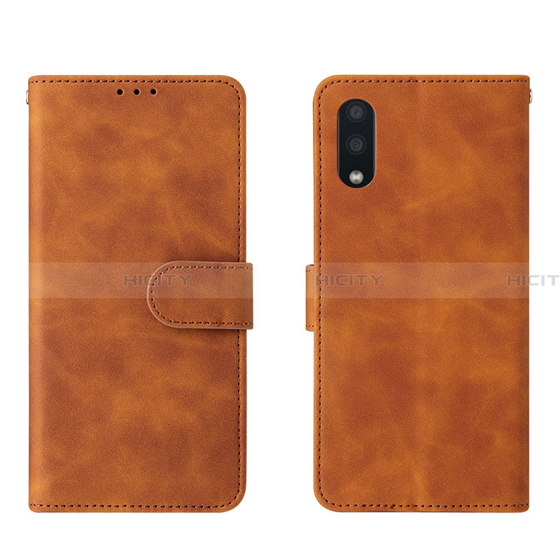 Coque Portefeuille Livre Cuir Etui Clapet L01Z pour Samsung Galaxy A02 Marron Plus