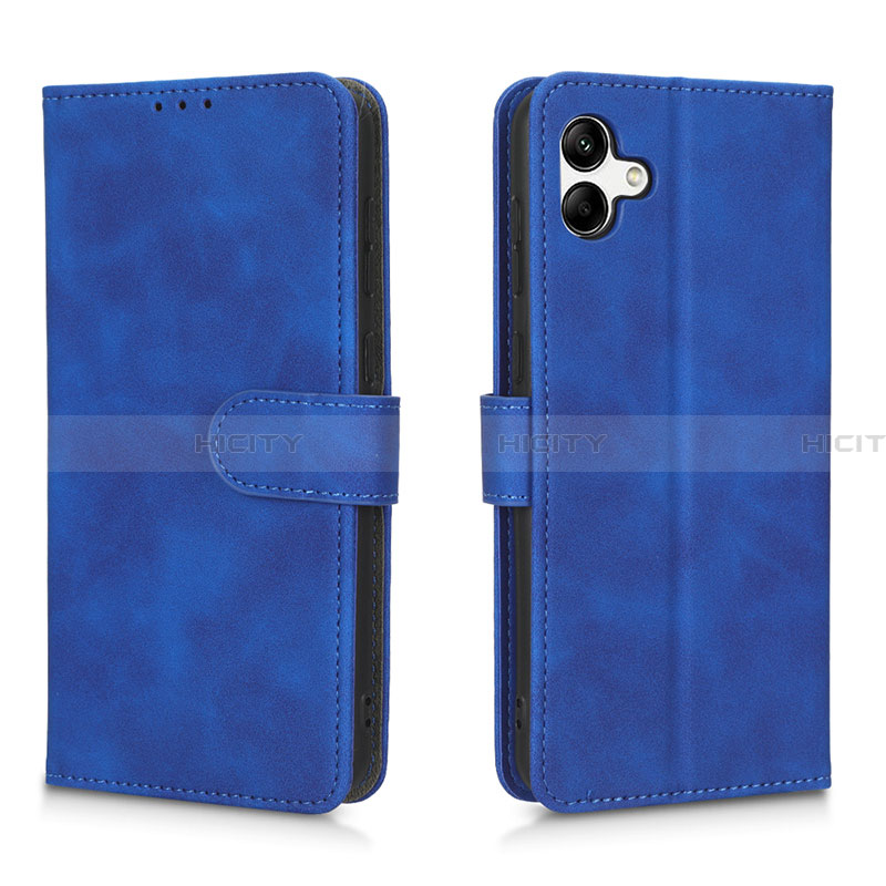 Coque Portefeuille Livre Cuir Etui Clapet L01Z pour Samsung Galaxy A04 4G Bleu Plus