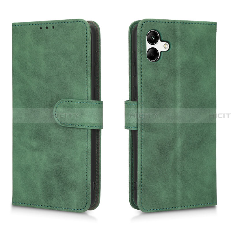 Coque Portefeuille Livre Cuir Etui Clapet L01Z pour Samsung Galaxy A04 4G Vert Plus