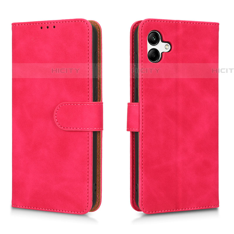 Coque Portefeuille Livre Cuir Etui Clapet L01Z pour Samsung Galaxy A04E Rose Rouge Plus