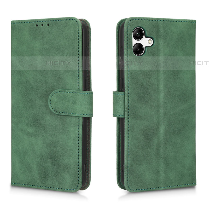 Coque Portefeuille Livre Cuir Etui Clapet L01Z pour Samsung Galaxy A04E Vert Plus