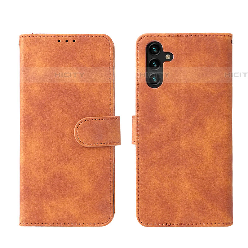 Coque Portefeuille Livre Cuir Etui Clapet L01Z pour Samsung Galaxy A04s Marron Plus