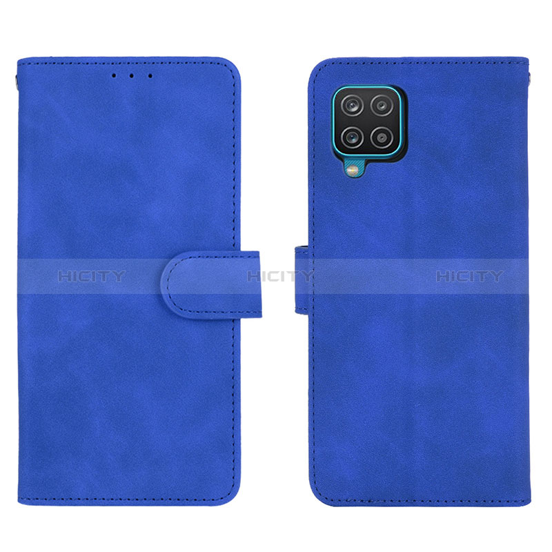 Coque Portefeuille Livre Cuir Etui Clapet L01Z pour Samsung Galaxy A12 Nacho Bleu Plus