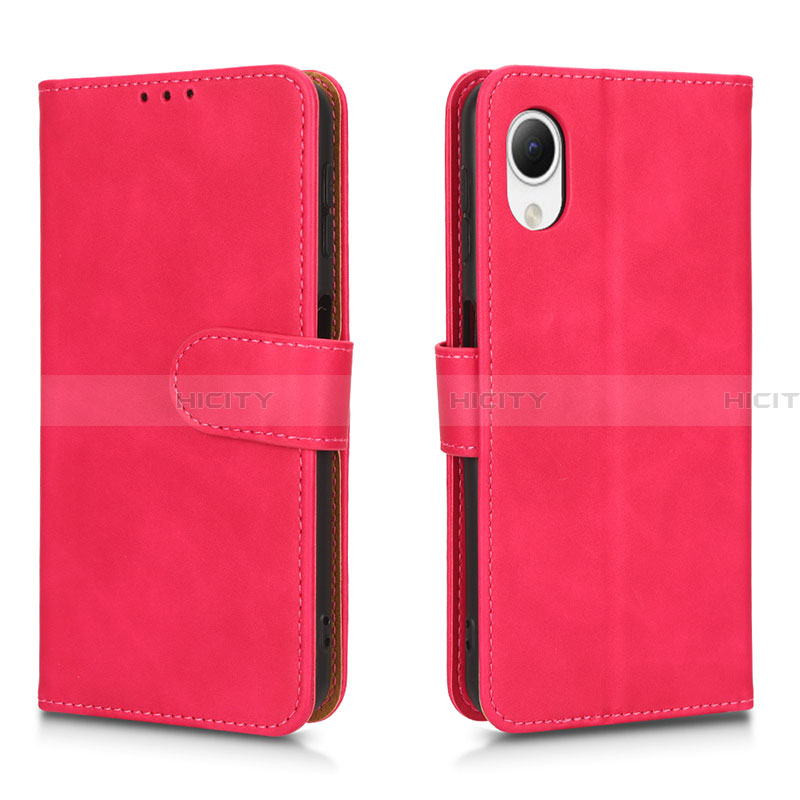 Coque Portefeuille Livre Cuir Etui Clapet L01Z pour Samsung Galaxy A23 5G SC-56C Rose Rouge Plus