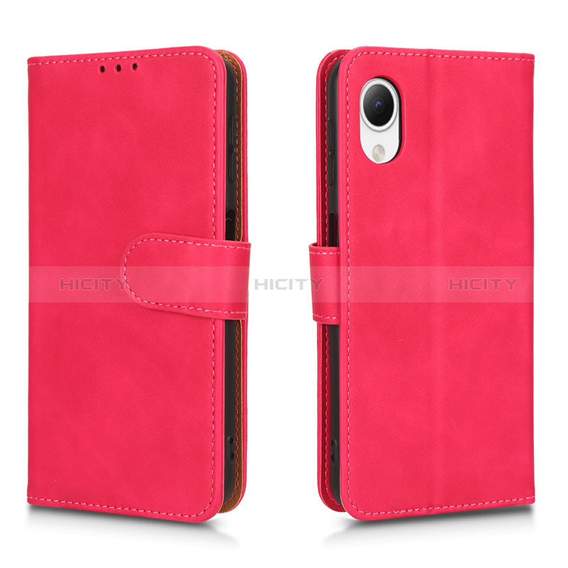 Coque Portefeuille Livre Cuir Etui Clapet L01Z pour Samsung Galaxy A23e 5G Rose Rouge Plus