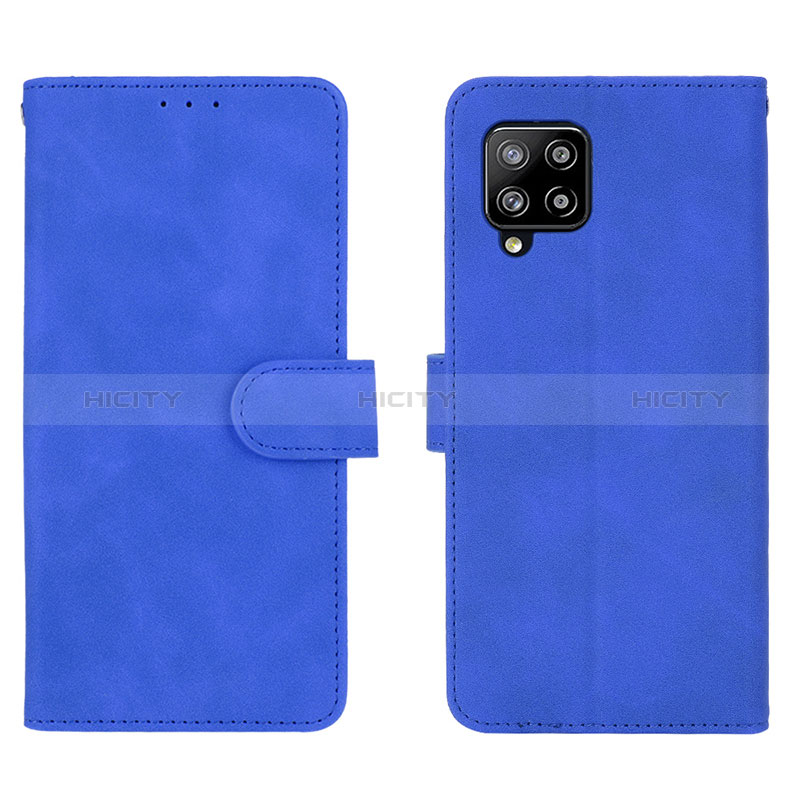 Coque Portefeuille Livre Cuir Etui Clapet L01Z pour Samsung Galaxy A42 5G Bleu Plus