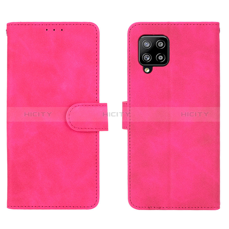 Coque Portefeuille Livre Cuir Etui Clapet L01Z pour Samsung Galaxy A42 5G Rose Rouge Plus