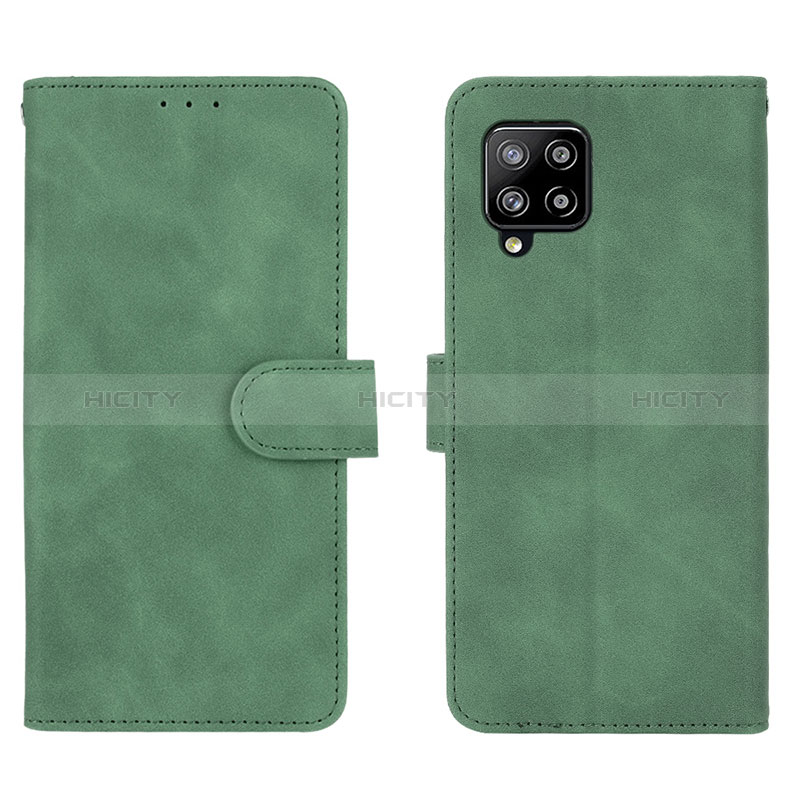 Coque Portefeuille Livre Cuir Etui Clapet L01Z pour Samsung Galaxy A42 5G Vert Plus