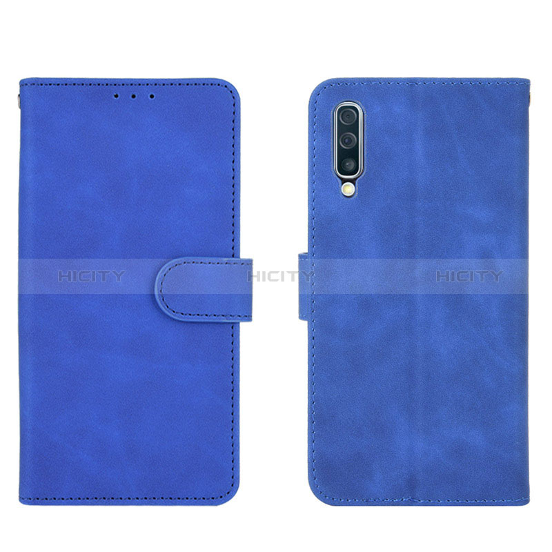 Coque Portefeuille Livre Cuir Etui Clapet L01Z pour Samsung Galaxy A50 Bleu Plus