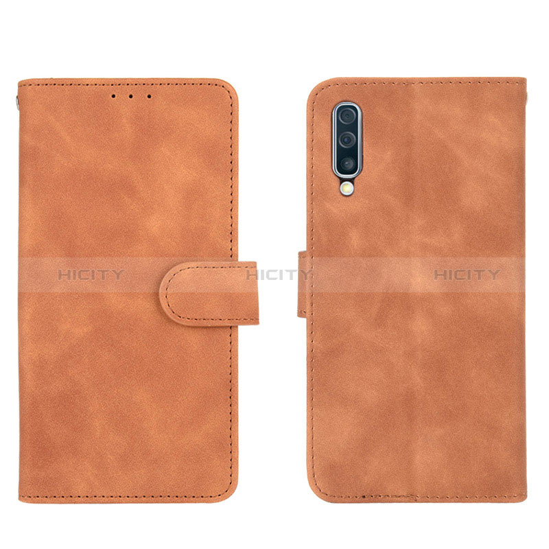 Coque Portefeuille Livre Cuir Etui Clapet L01Z pour Samsung Galaxy A50S Marron Plus