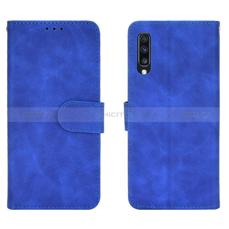 Coque Portefeuille Livre Cuir Etui Clapet L01Z pour Samsung Galaxy A70S Bleu Plus