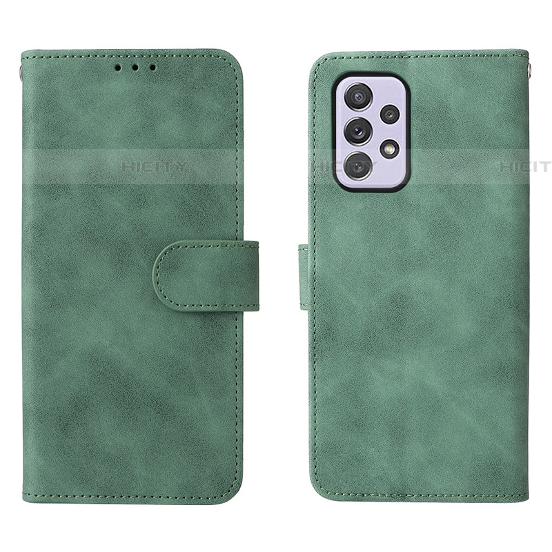 Coque Portefeuille Livre Cuir Etui Clapet L01Z pour Samsung Galaxy A73 5G Vert Plus