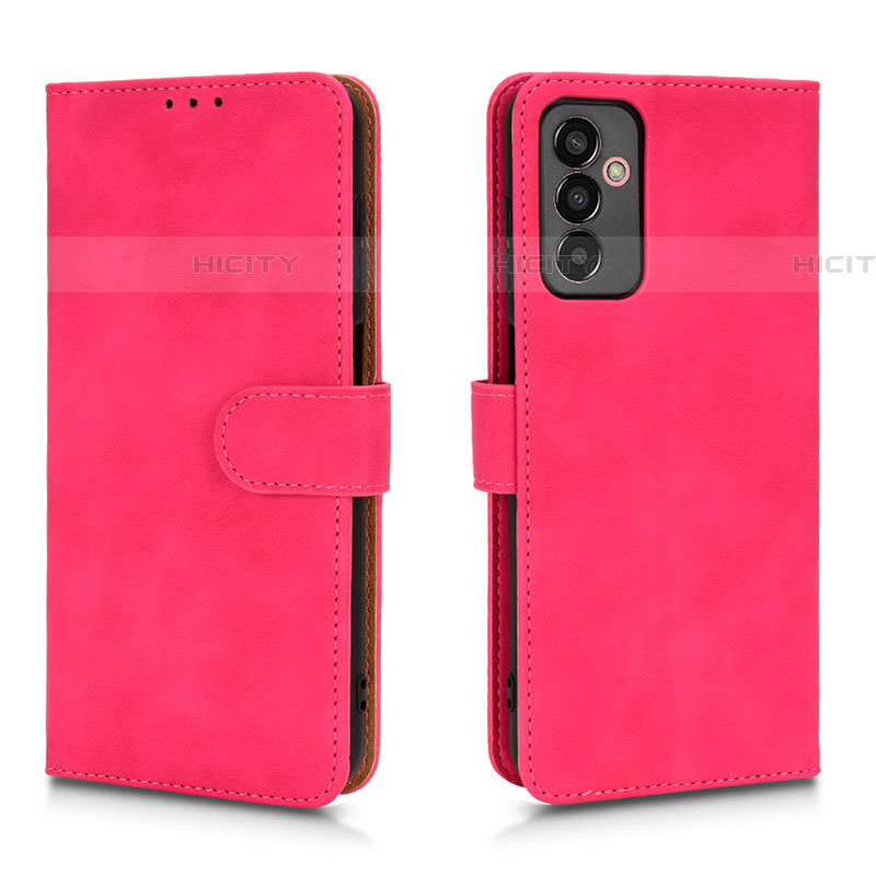 Coque Portefeuille Livre Cuir Etui Clapet L01Z pour Samsung Galaxy F13 4G Rose Rouge Plus