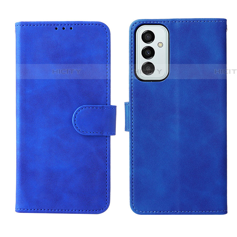Coque Portefeuille Livre Cuir Etui Clapet L01Z pour Samsung Galaxy F23 5G Bleu Plus