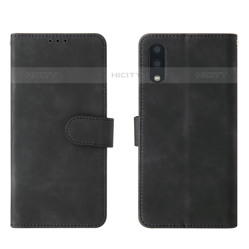 Coque Portefeuille Livre Cuir Etui Clapet L01Z pour Samsung Galaxy M02 Noir Plus