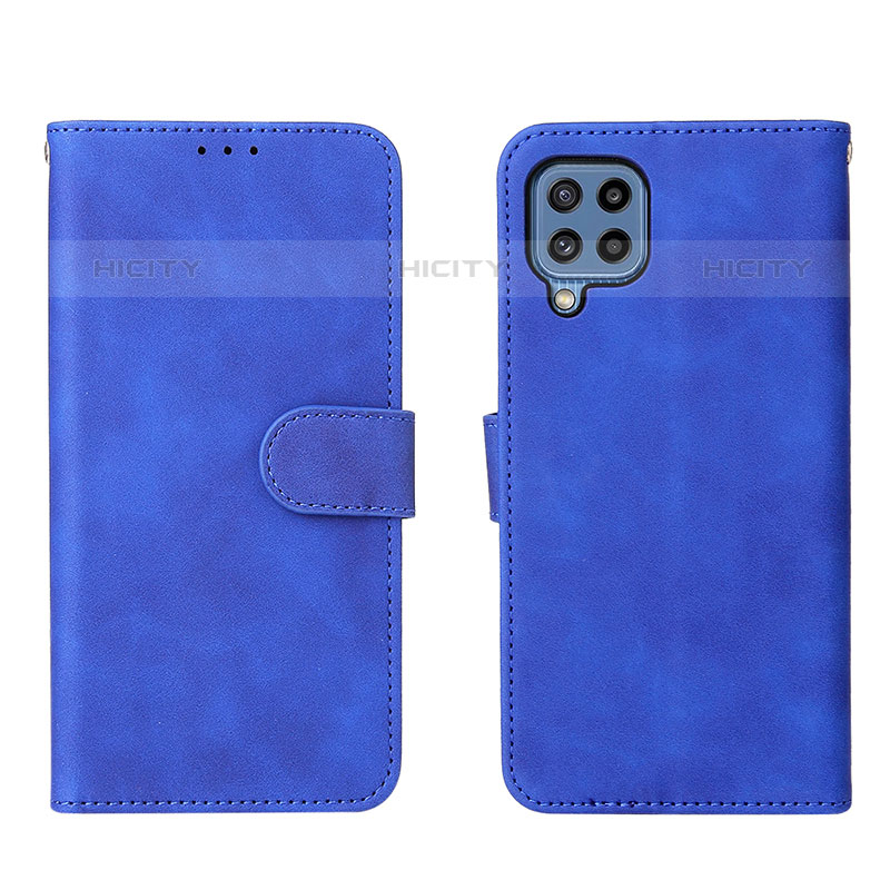 Coque Portefeuille Livre Cuir Etui Clapet L01Z pour Samsung Galaxy M32 4G Bleu Plus