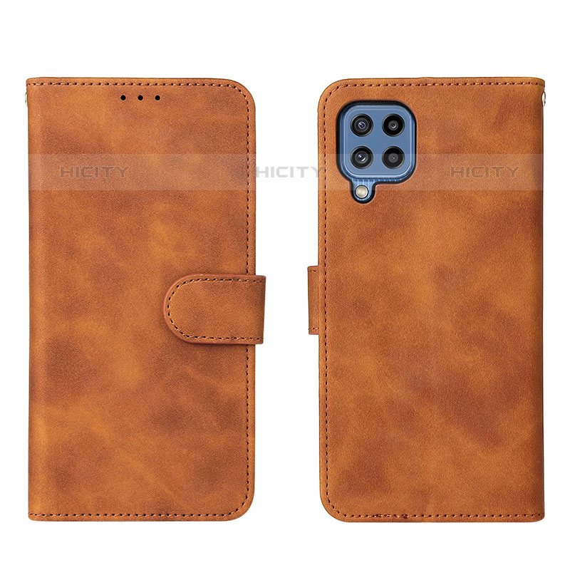 Coque Portefeuille Livre Cuir Etui Clapet L01Z pour Samsung Galaxy M32 4G Marron Plus